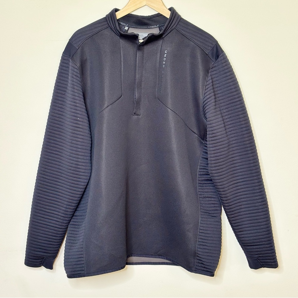 Golf Coldgear Ribbed Panel Quarter Zip Pullover Loose Polyester XXL Under Armour
